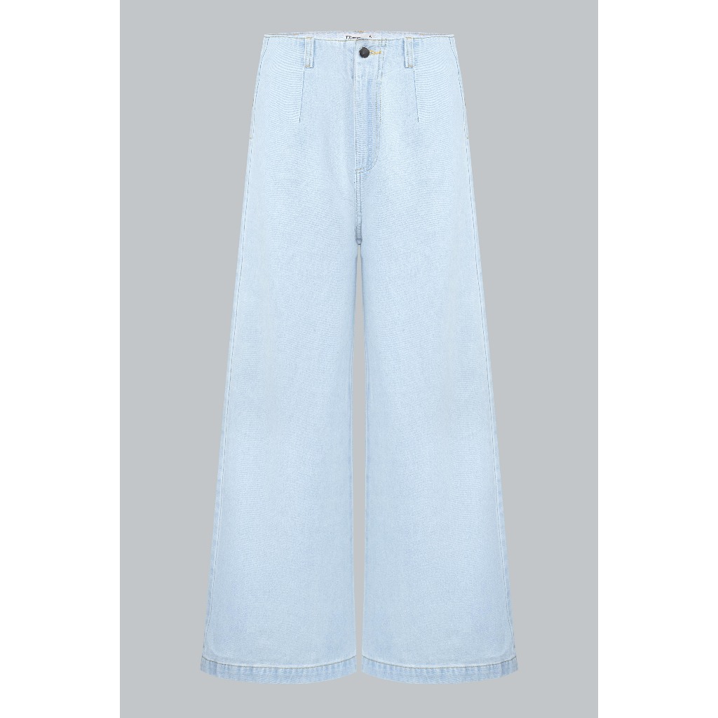 Quần Jeans Cạp Liền Ống Lỡ 3J03.2509. Quần Denim Ống Suông Nữ Thời Trang, Basic Dễ Phối Đồ Thiết Kế Bởi JM Dress Design