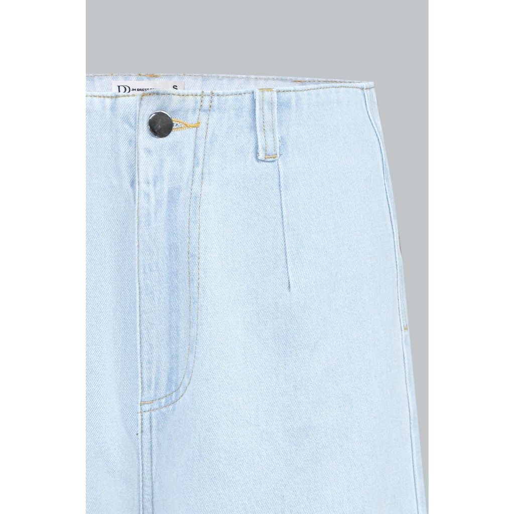 Quần Jeans Cạp Liền Ống Lỡ 3J03.2509. Quần Denim Ống Suông Nữ Thời Trang, Basic Dễ Phối Đồ Thiết Kế Bởi JM Dress Design