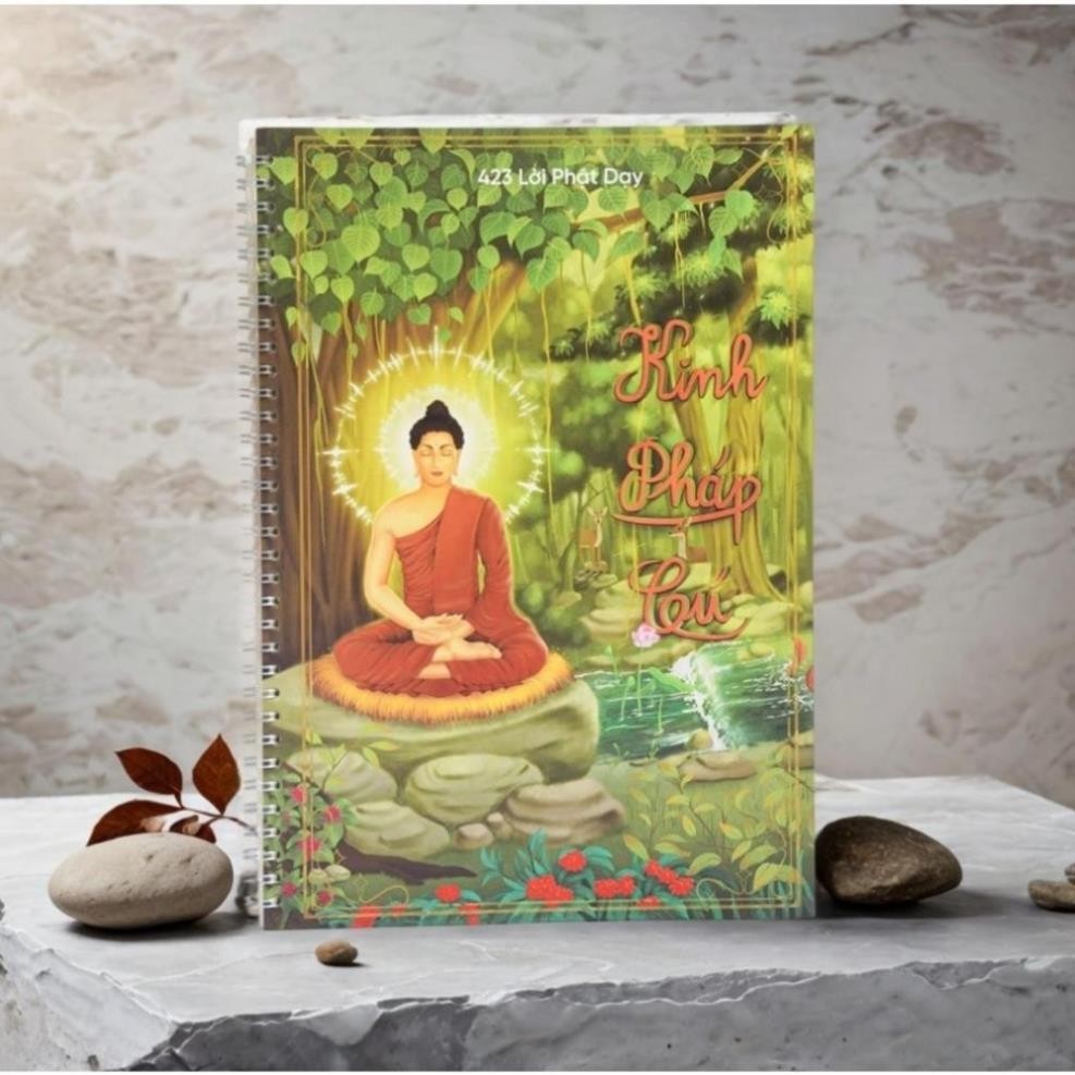 Sổ Chép Kinh Pháp Cú - In Chữ Mờ  - Giấy ngả vàng  - Kích Thước A4