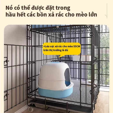 Lồng mèo 3, 4 tầng cỡ lớn, kèm khay vệ sinh tháo rời, dễ dàng vệ sinh