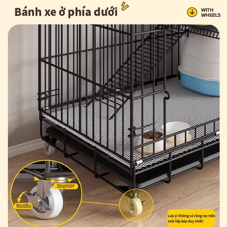 Lồng mèo 3, 4 tầng cỡ lớn, kèm khay vệ sinh tháo rời, dễ dàng vệ sinh