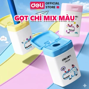 Gọt Chì Deli Chuốt Bút Chì Thiết Kế Mix Màu Dễ Thương Nhỏ Gọn Lưỡi Sắc Bén Không Gỉ An Toàn Cho Bé
