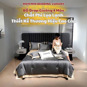 Set chăn ga 4 món vải phi lụa chăn hè MemMinBedding Luxury tone màu sang trọng, basic, giặt được máy giặt - TH5