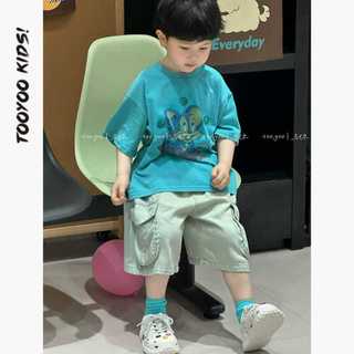 Set bộ bé trai mùa hè tay ngắn chất cotton thoáng mát cho bé 1-5 tuổi phong cách hàn quốc