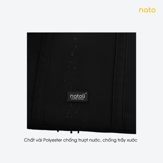 Túi tote vải canvas nữ Natoli có khóa kéo, to, thời trang, đựng laptop Elegant Shockproof Tote Bag T17