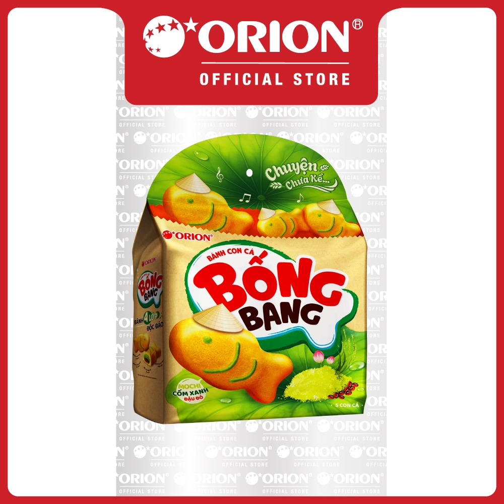 Combo 5 Túi Bánh Con Cá Bống Bang Nhân MOCHI CỐM Đậu Đỏ (145G/Gói)