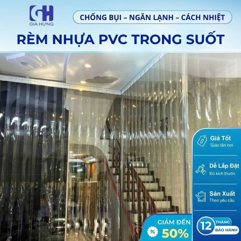 Rèm Nhựa Ngăn Lạnh PVC Trong Suốt Gia Hưng, Tặng Kèm Phụ Kiện Chính ...