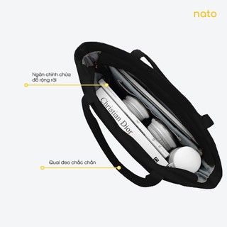 Túi tote 2 mặt Natoli vải canvas to, xinh đựng laptop làm công sở Side Cinch Bag T20