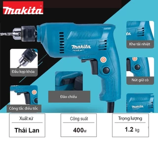 Máy khoan vặn vít Makita M0600B - M0601B Xuất xứ Thái Lan (Đầu kẹp 10mm - Công suất 400W)