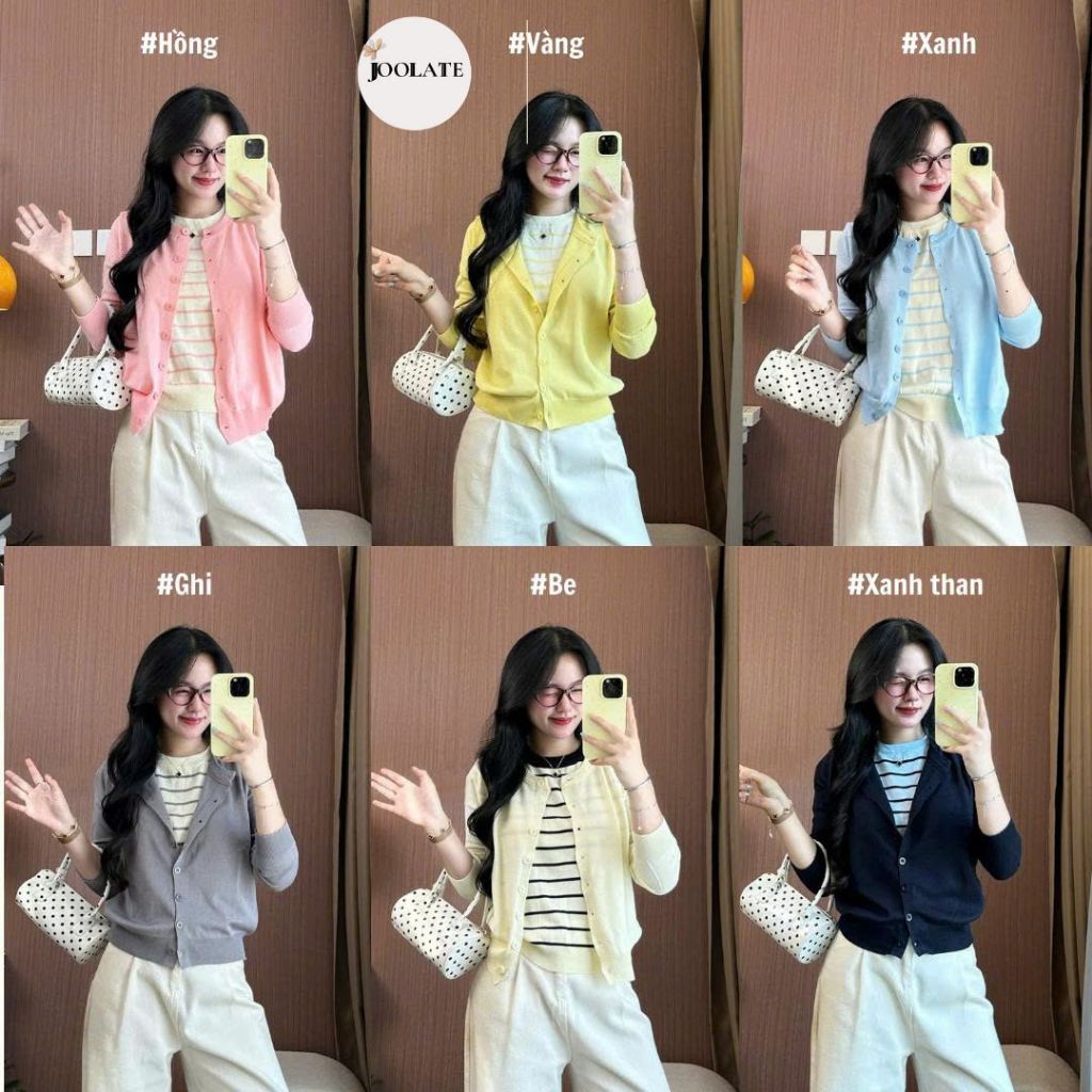 Set Áo Cardigan Nữ Tank Top Khoác Len Form Rộng Phong Cách Hàn Quốc, Mặc Đi Chơi, Dạo Phố Joolate 2205 P2