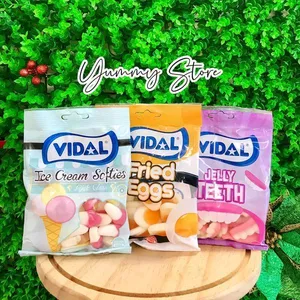 Vidal Ice Cream Softies - Kẹo Dẻo Mềm Hình Cây Kem Ốc Quế - Gói 80g