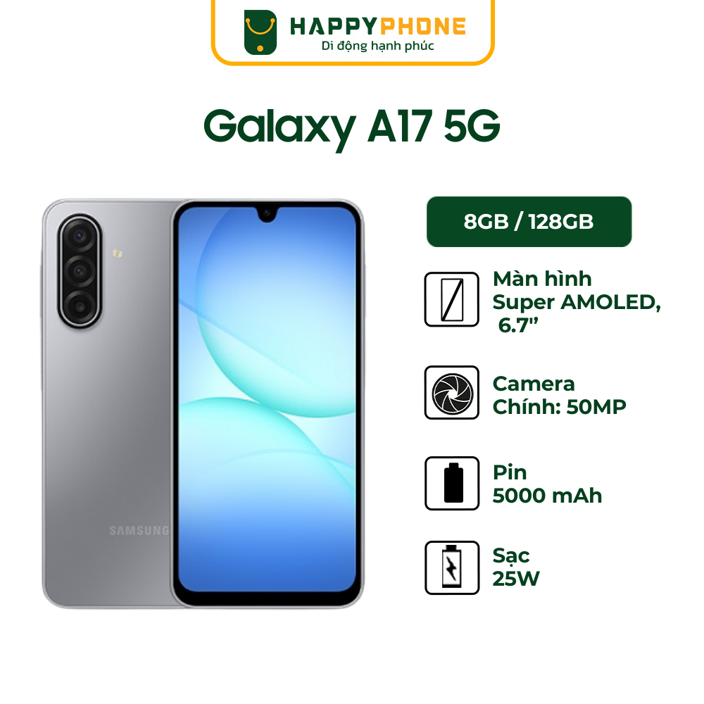 Điện Thoại Samsung Galaxy A17 5G – Hàng Chính Hãng