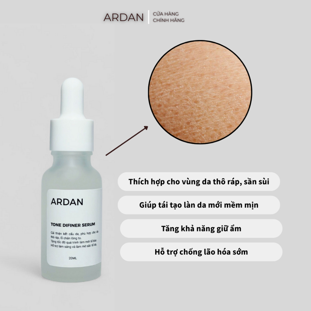 Serum Tone Definer ARDAN 20ml - Tái Tạo Da, Cải Thiện Da Thô Ráp, Thâm Sạm, Nám