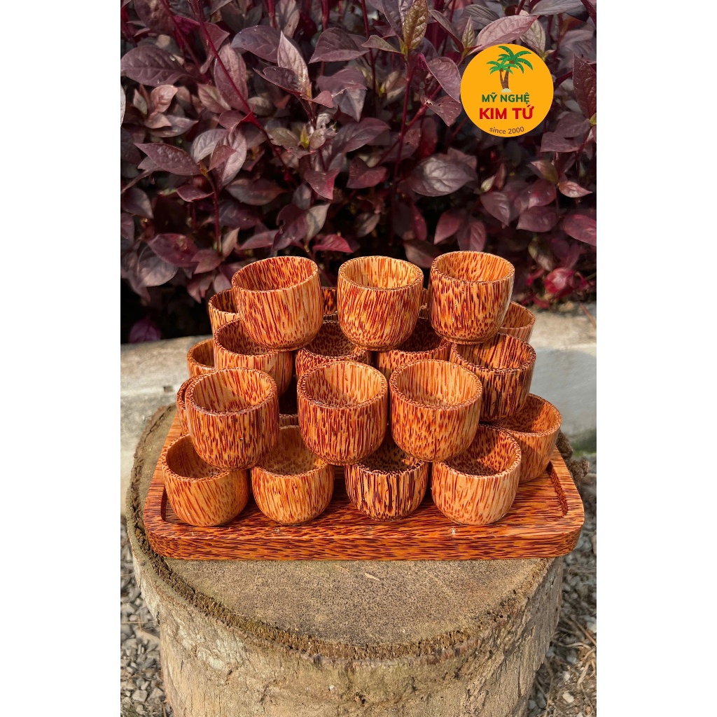 [ HÀNG LOẠI 1 ] Ly Uống Rượu Gỗ Dừa Quà Tặng Độc Đáo, Trang Trí Bàn Tiệc, Sưu Tầm Đồ Gỗ Thủ Công - KIM TỨ