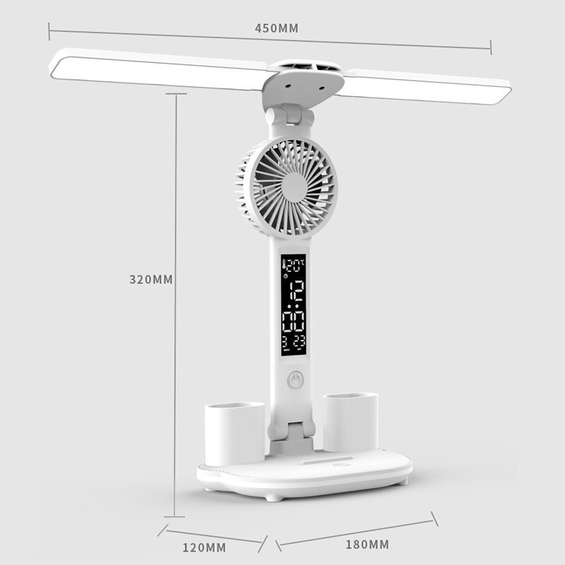 Đèn LED Để Bàn Đa Năng, Đèn Học Để Bàn Chống Cận Cao Cấp Với 3 Màu Sáng Và Đồng Hồ LCD Sắc Nét BN-468