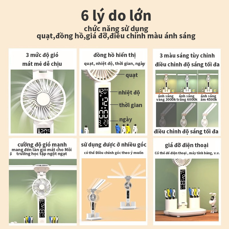 Đèn LED Để Bàn Đa Năng, Đèn Học Để Bàn Chống Cận Cao Cấp Với 3 Màu Sáng Và Đồng Hồ LCD Sắc Nét BN-468