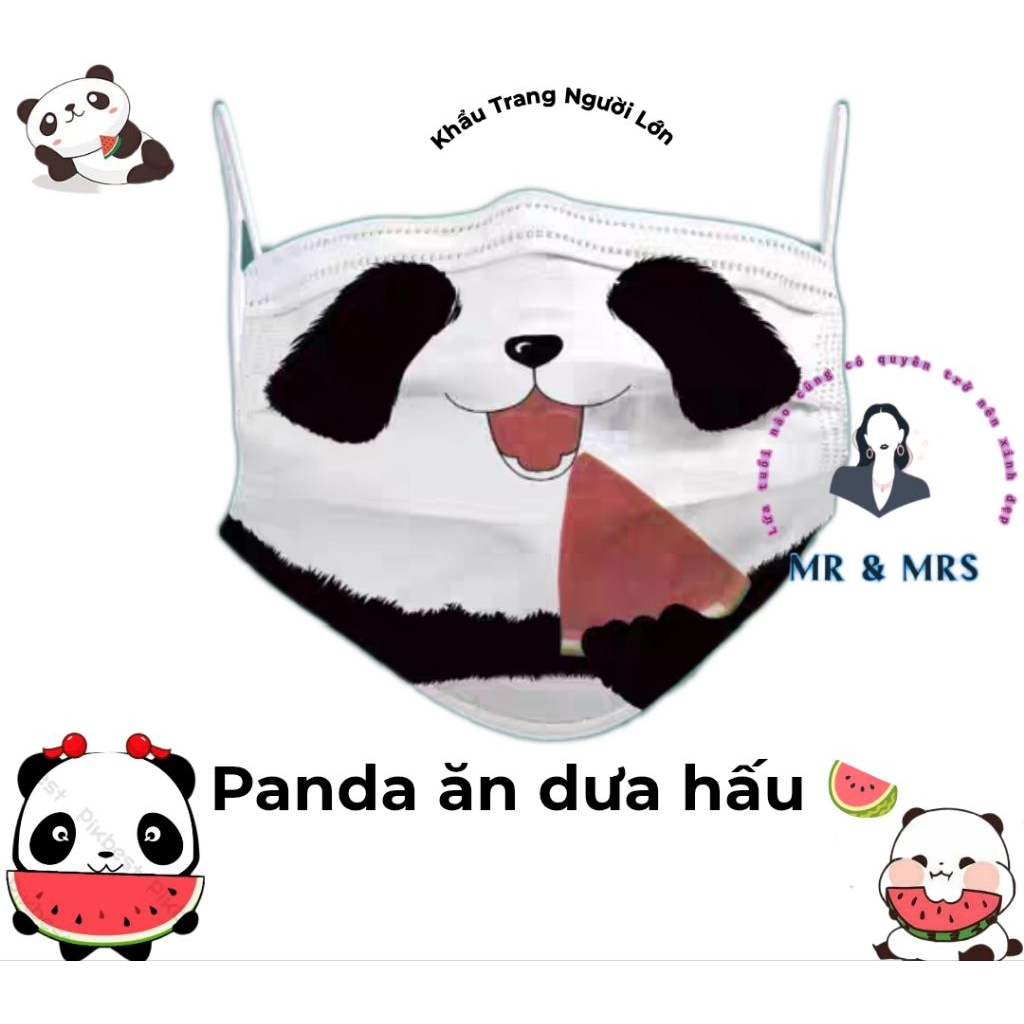 {Set 10/50c) Khẩu Trang Hoạt Hình 🐼Panda Người Lớn