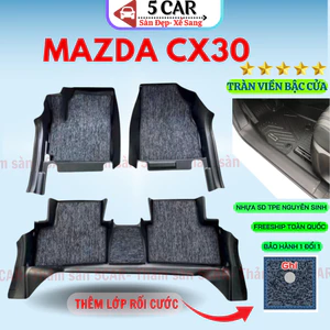 Thảm Sàn Khuôn Đúc Tràn Viền xe Mazda CX30 chuẩn form, nhựa NHỰA 5D TPE- 5CAR