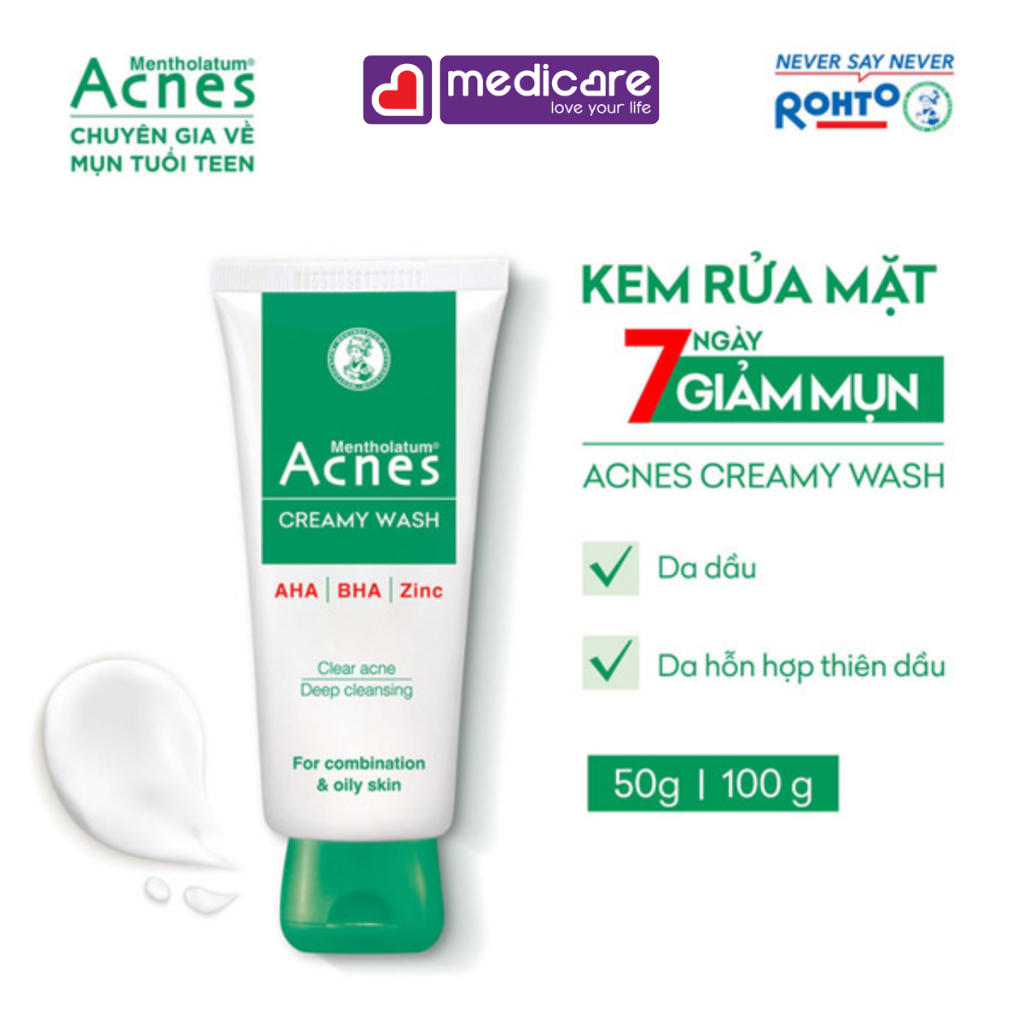 Kem rửa mặt ACNES sáng da ngăn ngừa mụn 100g