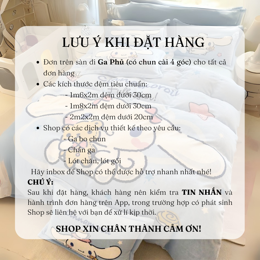 Bộ Chăn Ga Gối Nỉ Nhung  MemMinBedding Luxury Hello Kitty,Kurumi,Lotso,Melody,Cinamorol,Khủng Long, dày dặn, ấm áp-SGN03