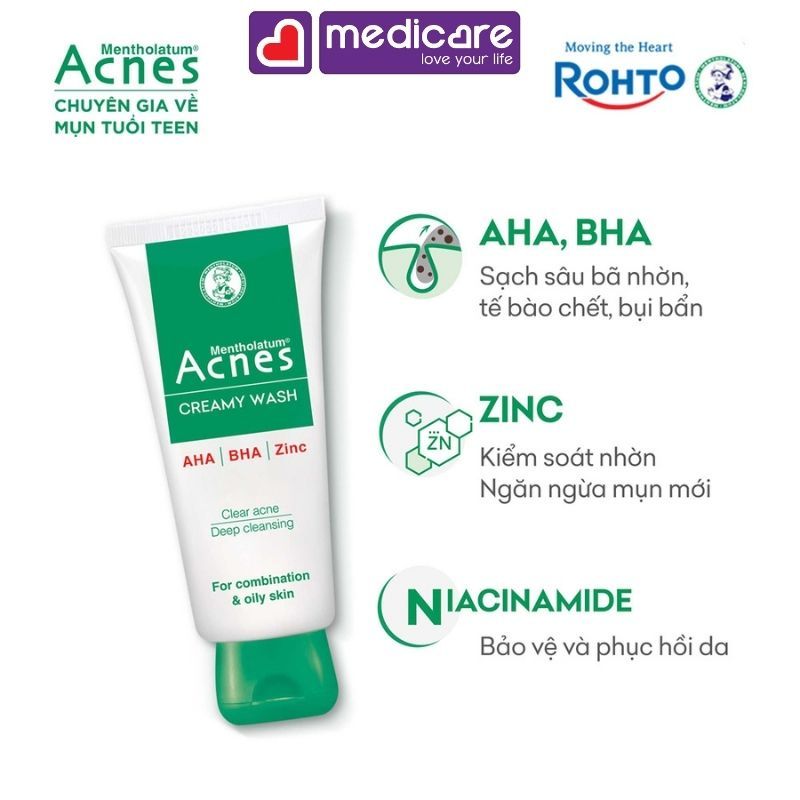 Kem rửa mặt ACNES sáng da ngăn ngừa mụn 100g