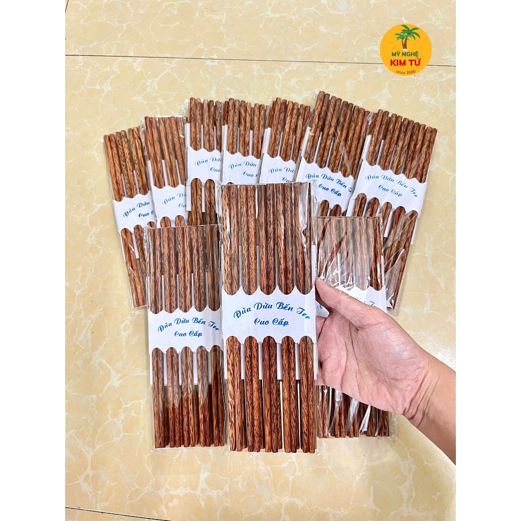 | 𝐋𝐎𝐀̣𝐈 𝟏 | Bộ 10 Đôi Đũa Gỗ Dừa Bến Tre Cao Cấp Đũa Dài 24cm Thiết Kế Bền Đẹp, Chống Trơn Dễ Gắp, An Toàn Sức Khỏe