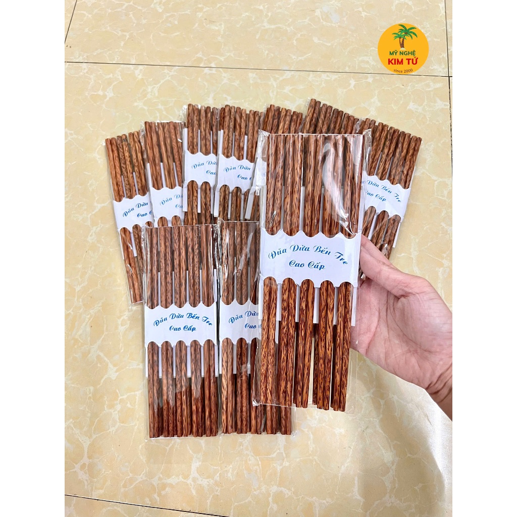 | 𝐋𝐎𝐀̣𝐈 𝟏 | Bộ 10 Đôi Đũa Gỗ Dừa Bến Tre Cao Cấp Đũa Dài 24cm Thiết Kế Bền Đẹp, Chống Trơn Dễ Gắp, An Toàn Sức Khỏe