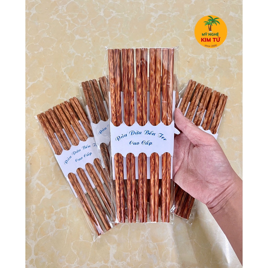 | 𝐋𝐎𝐀̣𝐈 𝟏 | Bộ 10 Đôi Đũa Gỗ Dừa Bến Tre Cao Cấp Đũa Dài 24cm Thiết Kế Bền Đẹp, Chống Trơn Dễ Gắp, An Toàn Sức Khỏe