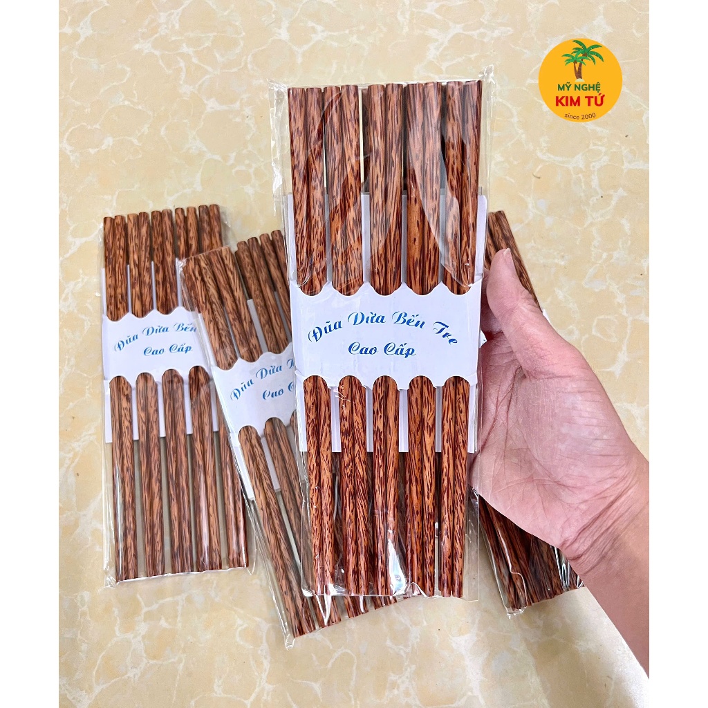 | 𝐋𝐎𝐀̣𝐈 𝟏 | Bộ 10 Đôi Đũa Gỗ Dừa Bến Tre Cao Cấp Đũa Dài 24cm Thiết Kế Bền Đẹp, Chống Trơn Dễ Gắp, An Toàn Sức Khỏe