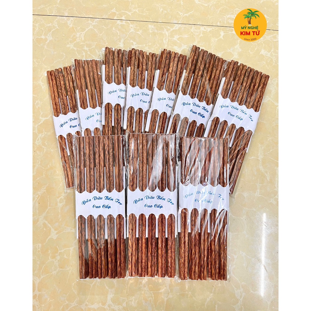 | 𝐋𝐎𝐀̣𝐈 𝟏 | Bộ 10 Đôi Đũa Gỗ Dừa Bến Tre Cao Cấp Đũa Dài 24cm Thiết Kế Bền Đẹp, Chống Trơn Dễ Gắp, An Toàn Sức Khỏe
