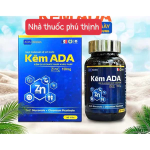 Kẽm ADA hộp 60 viên, nguyên liệu kẽm được nhập từ pháp (hàng date mới)