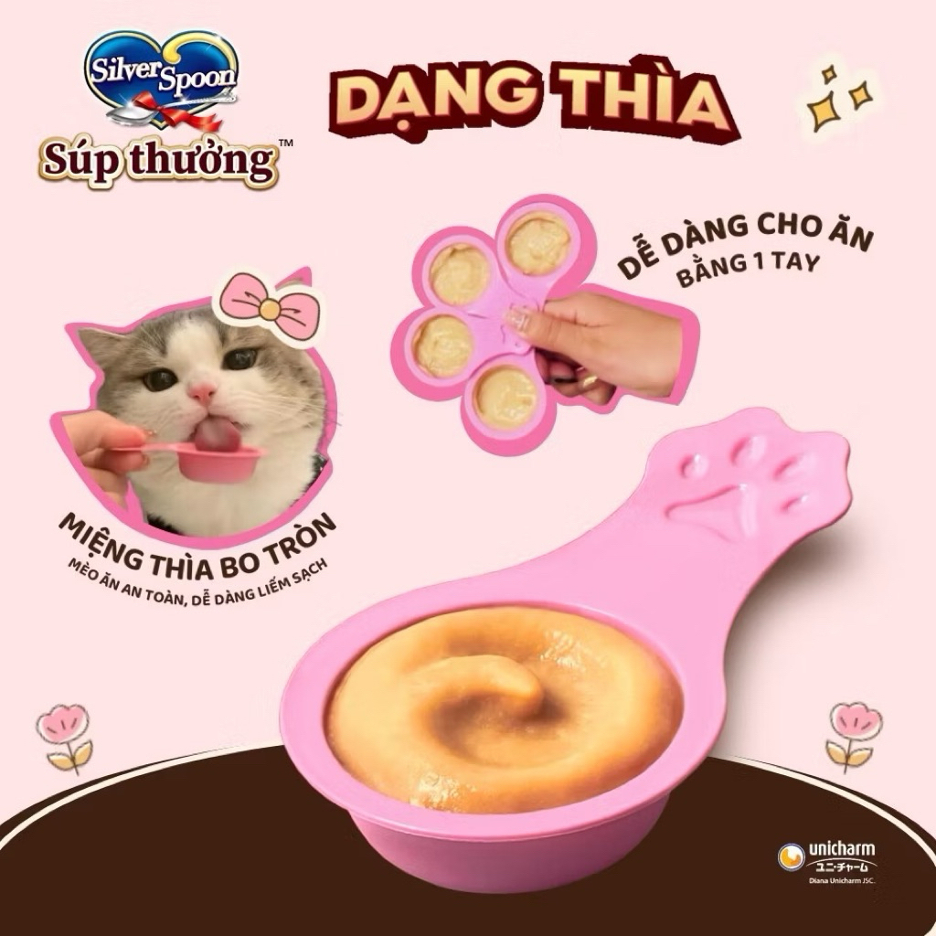 Súp Thưởng Silver Spoon Dạng Thìa Cho Mèo Vị Cá Ngừ/Vị Cá Ngừ Vằn/Vị Thịt Gà/ Hải Sản/Cá Hồi