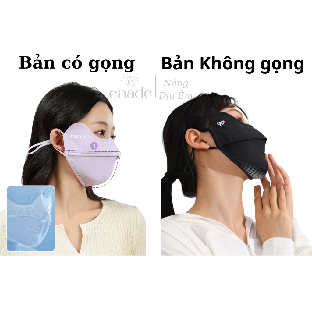 Khẩu Trang Vải Nửa Mặt Enade Chống Tia UV, Khẩu Trang Vải Chống Nắng Che Kín Mặt Chính Hãng ENADE
