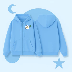 Áo Khoác Có Túi Trong Cho Bé – Vải Cotton Nỉ Êm Ái, Hình Kẹp Tóc Hoa Trắng Cute Xinh Xắn (M 289)