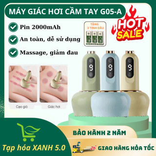 Máy Massage Giác Hơi Cầm Tay G05-A Với 8 Đầu Massage, Có Đèn Hồng Ngoại, Tặng Kèm Tinh Dầu, BH 2 Năm