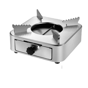 Bếp cồn inox mini, bếp inox hình vuông màu hồng, màu trắng, siêu cao cấp