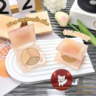[COLORKEY] Bảng Che Khuyết Điểm Colorkey 3 Ô Che Phủ Tự Nhiên, 3-colour Concealer Palette, 3.9g