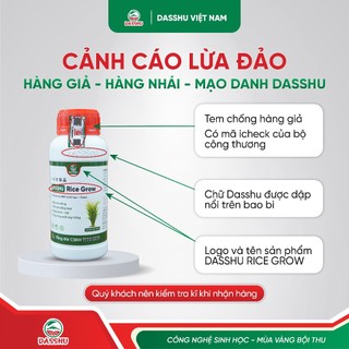 DASSHU RICE GROW - Phân Bón Lúa Hỗ Trợ Đẻ Nhánh, Làm Đòng, Trổ Bông, Bổ Sung Humic Và Vi Lượng