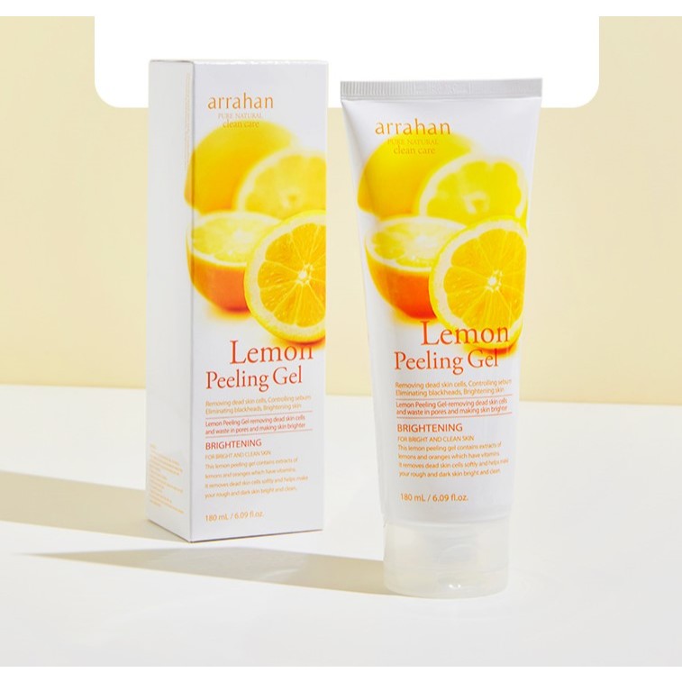 Gel tẩy da chết Arrahan Lemon Peeling Gel 180ml Hàn Quốc, tẩy tế bào chết Chanh làm sáng đều màu da