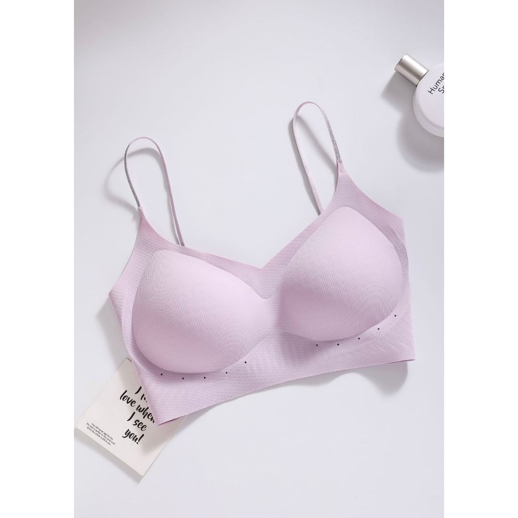 YANMEI Áo Bra Lụa Lạnh Mát Lạnh Mỏng Nhẹ Không Gọng Dây Kim Tuyến Lấp Lánh 33
