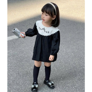 Váy Cho Bé Gái,  Váy Trẻ Em Baby Suông Dài Tay Mặc Thu Đông Thêu Họa Tiết Dễ Thương Chất Liệu Cotton