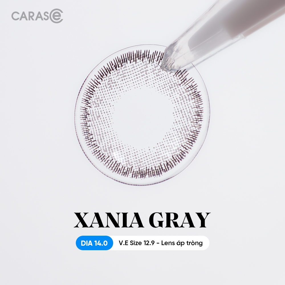 [1 chiếc] Kính áp tròng khoá ẩm 10H 3 Tháng Màu Xám CARASE, Lens cận XANIA GRAY