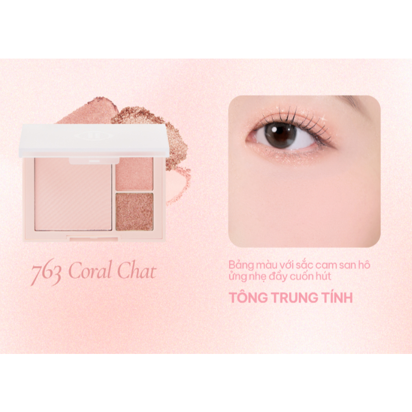Bảng phấn mắt và má hồng Dinto Cheeck&Eye Multi-Use Pallte 3 màu
