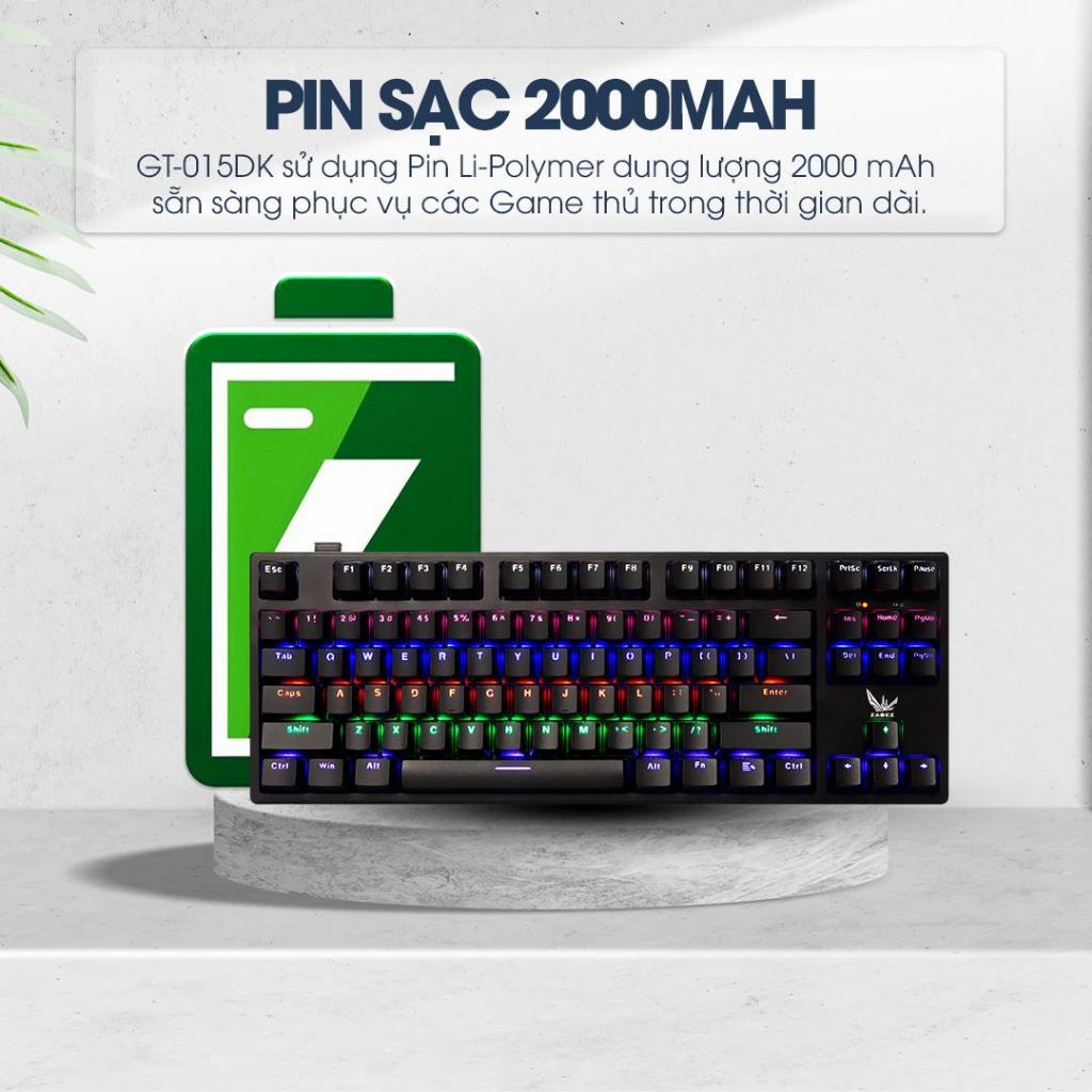 [SIÊU DEAL] Bàn Phím Cơ Không Dây Gaming ZADEZ GT-O15DK – TKL 87 Phím, LED RGB, Pin 2000mAh