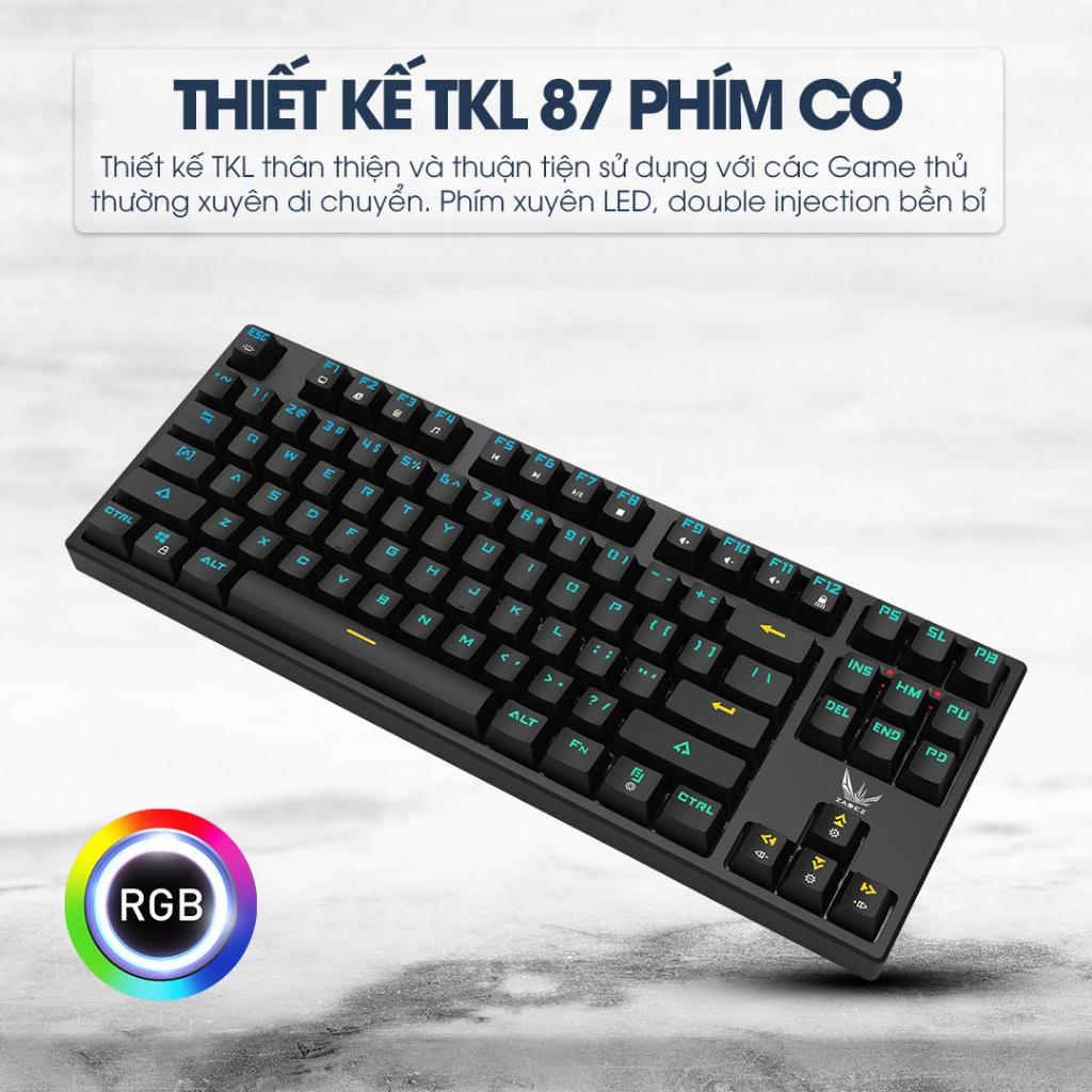 [SIÊU DEAL] Bàn Phím Cơ Không Dây Gaming ZADEZ GT-O15DK – TKL 87 Phím, LED RGB, Pin 2000mAh