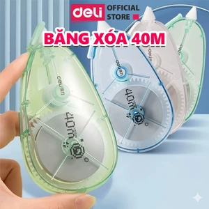Băng Xoá Deli 20/30/40m Nắp Gập Bút Xoá Băng Thiết Kế 3 Màu Trong Suốt - Xoá Sạch Khô Siêu Nhanh