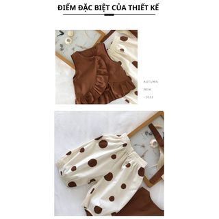 [Tặng Kèm Mũ] Đồ Bộ Bé Gái, Set Đồ Bé Gái Thiết Kế Cổ Viền Kèm Quần Ống Bo Chất Liệu 100% Cotton