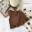Set Đồ Bé Gái, Set Đồ Bộ Sát Nách Mix Quần Quần Thụng Chấm Bi Chất Liệu Cotton Mềm