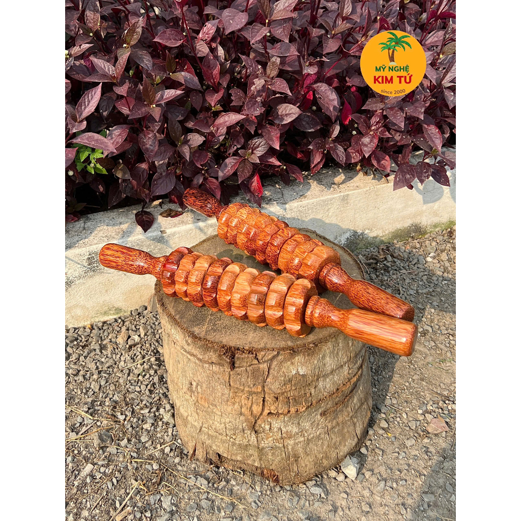 Cây Lăn Massage 9 Bánh Toàn Thân Gỗ Dừa Lăn Gọn Nhẹ & Dễ Dùng, Giúp Giảm Đau Mỏi Cơ Toàn Thân, Thư Giãn Tại Nhà - KIM TỨ