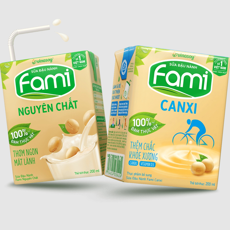 Sữa Đậu Nành Fami 100% Đạm Thực Vật, Lốc 6 Hộp Uống Liền, Sữa Dinh Dưỡng Bổ Sung Mỗi Ngày